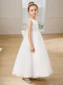 A-line Princess Scoop Sleeveless Ankle-Length Innocent Tulle Flower Girl Dress