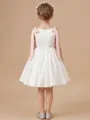 Innocent A-Line Scoop Bowknot Knee-Length Satin Flower Girl Dress