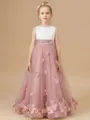 Enchanting A-Line Scoop Flower Floor-Length Tulle Flower Girl Dress