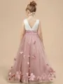 Enchanting A-Line Scoop Flower Floor-Length Tulle Flower Girl Dress