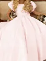 Innocent A-Line Scoop Short Sleeves Bowknot Floor-Length Satin Flower Girl Dress