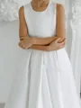 Precious A-Line Scoop Bowknot Floor-Length Satin Flower Girl Dress