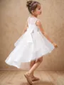 Adorable A-Line Scoop Applique Asymmetrical Tulle Flower Girl Dress