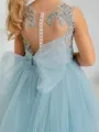 Charming A-Line Scoop Applique Floor-Length Tulle Flower Girl Dress