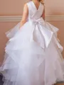Graceful A-Line Scoop Bowknot Floor-Length Tulle Flower Girl Dress