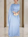 Unique Sheath/Column Scoop Sleeveless Floor-Length Chiffon Mother of the Bride Dress