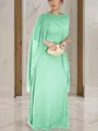 Unique Sheath/Column Scoop Sleeveless Floor-Length Chiffon Mother of the Bride Dress