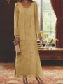 Elegant Sheath Sweetheart Sequin Ankle-Length Chiffon Mother of the Bride Dress