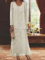 Elegant Sheath Sweetheart Sequin Ankle-Length Chiffon Mother of the Bride Dress