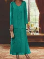 Elegant Sheath Sweetheart Sequin Ankle-Length Chiffon Mother of the Bride Dress