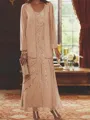 Elegant Sheath Sweetheart Sequin Ankle-Length Chiffon Mother of the Bride Dress