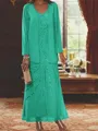 Elegant Sheath Sweetheart Sequin Ankle-Length Chiffon Mother of the Bride Dress