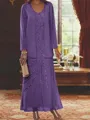 Elegant Sheath Sweetheart Sequin Ankle-Length Chiffon Mother of the Bride Dress