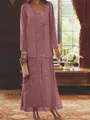 Elegant Sheath Sweetheart Sequin Ankle-Length Chiffon Mother of the Bride Dress