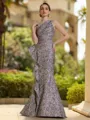 Flattering Sheath One-Shoulder Ruffles Floor-Length Mother Of The Bride Dress