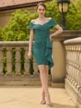 Stunning Sheath Chiffon Ruffles Off-The-Shoulder Short/Mini Mother Of The Bride Dresses