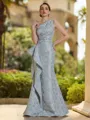 Graceful Sheath One-Shoulder Ruffles Floor-Length Mother Of The Bride Dress