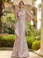 Elegant Sheath One-Shoulder Ruffles Floor-Length Mother Of The Bride Dress