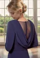 Chic Sheath Sweetheart Long Sleeves Appliques Lace Ankle-Length Stretch Crepe Corset Mother of the Bride Dress
