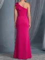 Stylish Sheath One-Shoulder Pleated Floor-Length Stretch Crepe Mother of the Bride Dress