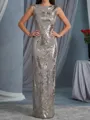 Flattering Sheath Scoop Appliques Lace Floor-Length Mother of the Bride Dress