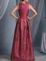 Charming A-Line V-Neck Pleated Floor-Length Satin Corset Mother of the Bride Dress