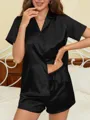 V-neck Short Sleeves Short/Mini Ruffles 2-Piece Set