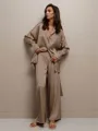 V-neck Long Sleeves Floor-Length 2-Piece Set