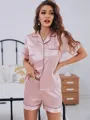 V-neck Short Sleeves Short/Mini 2-Piece Set