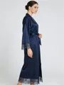V-neck Long Sleeves Ankle-Length Lace Robe