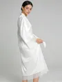 V-neck Long Sleeves Ankle-Length Lace Robe
