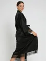 V-neck Long Sleeves Ankle-Length Lace Robe