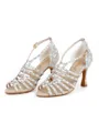 Women's Satin Peep Toe With Rhinestone Stiletto Heel Shoes