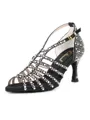 Women's Satin Peep Toe With Rhinestone Stiletto Heel Shoes