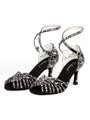 Women's Satin Peep Toe With Rhinestone Stiletto Heel Shoes