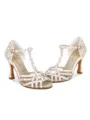 Women's Satin Peep Toe With Rhinestone Stiletto Heel Shoes