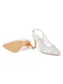 Women's Tulle Closed Toe With Lace Stiletto Heel Shoes