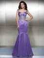 Trumpet/Mermaid Sweetheart Sleeveless Sweep Train Graceful Satin Dress With Beading