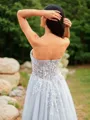 A-line Sweetheart Graceful Sleeveless Court Train Tulle Dresses