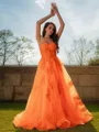A-line Sweetheart Sleeveless Floor-Length Stunning Tulle Dresses
