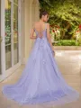 A-line Straps Perfect Sleeveless Court Train Tulle Dresses