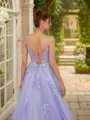 A-line Straps Perfect Sleeveless Court Train Tulle Dresses