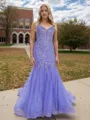 Trumpet/Mermaid Flattering Straps Court Train Tulle Dress With Appliques Lace