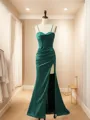 Trumpet/Mermaid Stunning Sweetheart Sweep Train Silk like Satin Corset Dress With Slit