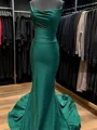 Trumpet/Mermaid Pretty Straps Sweep Train Silk like Satin Dress