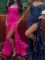 Aristocratic Sheath Sweetheart Cascading Ruffles Court Train Corset Dress
