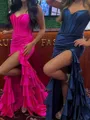 Aristocratic Sheath Sweetheart Cascading Ruffles Court Train Corset Dress