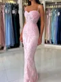 Stunning Sheath Spaghetti Straps Appliques Lace Floor-Length Tulle Corset Dress