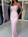 Stunning Sheath Spaghetti Straps Appliques Lace Floor-Length Tulle Corset Dress