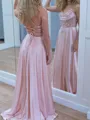 Fashion A-line V-Neck Appliques Lace Sweep Train Silk Like Satin Corset Dress